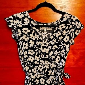 Black and white floral dress